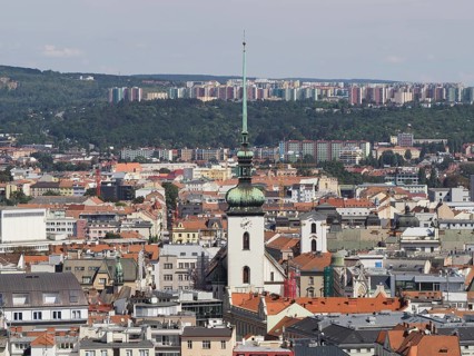 Aerial view of Brno, Czech Republic, Europe