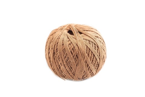 Spool of thread isolated on white background. Side view, close up