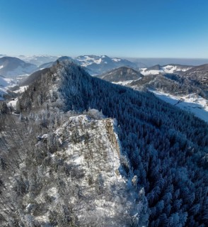 View over the first Jura chain with Belchenflueh towards the second Jura chain and Langenbruck,