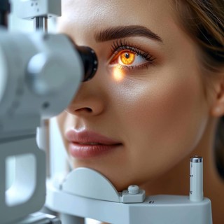 Examination at the ophthalmologist, prevention of poor eyesight, cataracts, blindness, retinal