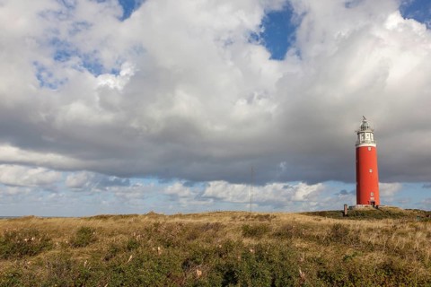 Lighthouse Eierland with dunes, De Cocksdorp, Texel, West Frisian Islands, North Holland Province,