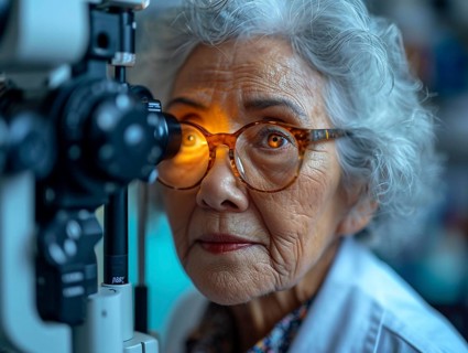 Examination at the ophthalmologist, prevention of poor eyesight, cataracts, blindness, retinal