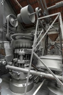 Zinc powder production room in a metal powder mill, founded around 1900, Igensdorf, Upper