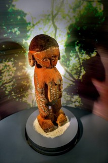 Wood carving, female figure, South Sea Collection, Obergünzburg, Allgäu, Bavaria, Germany, Europe