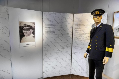 Information board about Karl Nauer, captain of the SUMATRA from 1903-1913, South Sea Collection,