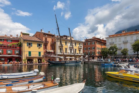 Harbour of Malcesine, Porto di Malcesine, Malcesine, Province of Verona, Veneto, Italy, Europe