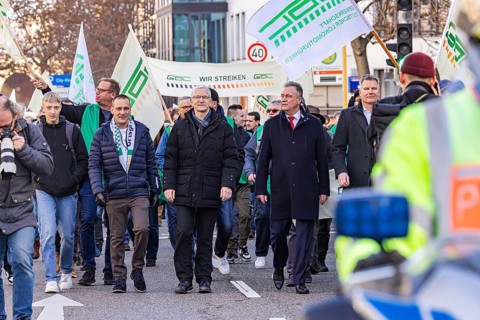 Strike of the train drivers' union GDL, Claus Weselsky, Federal Chairman of the GDL, leads the