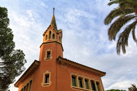 Gaudi House Museum, Gaudi's house, dawn, Park Güell, Barcelona, Spain, Europe