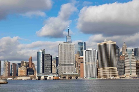 Manhattan skyline. Battery Park. New York city. USA