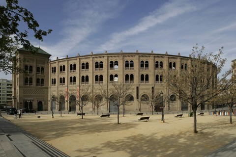 Plaza de Toros de Granada Spain historical building, sight, arena, blue sky
