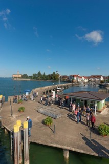Langenargen on Lake Constance, jetty, Montfort Castle, Moorish architectural style, tower,