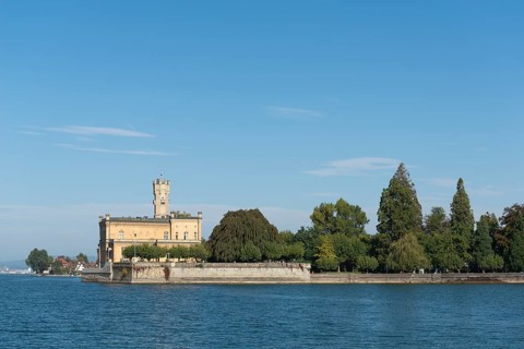 Langenargen on Lake Constance, Montfort Castle, Moorish architectural style, tower, peninsula,