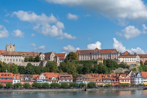 Meersburg on Lake Constance, townscape, residential castle, new castle, lakeside promenade,