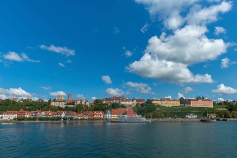 Meersburg on Lake Constance, townscape, residential castle, new castle, state winery, lakeside