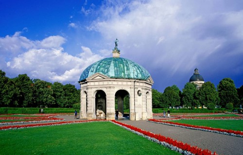 Hofgartenpalais, Diana Temple in the Hofgarten, directly after a thunderstorm, Munich, Bavaria,