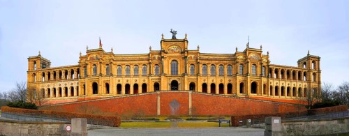 Panoramic view of the Maximilianeum, the Bavarian parliament, Munich, Bavaria, Germany, Europe