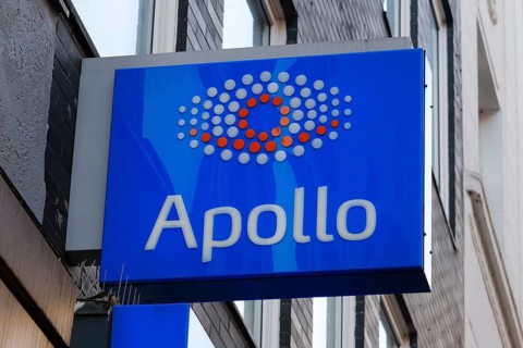Apollo, optician's shop, facade with sign and logo, Wuppertal, North Rhine-Westphalia, Germany,