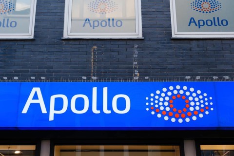 Apollo, optician's shop, facade with sign and logo, Wuppertal, North Rhine-Westphalia, Germany,