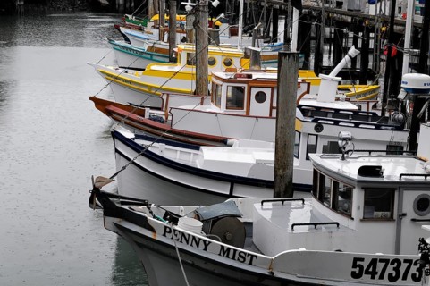 San Francisco, USA, February 11 2013: Boats near Fisherman's Wharf and Pier 39 in San Francisco,