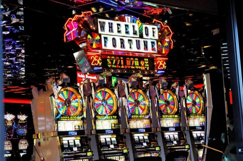 Slot machines in the casino, Strip, Las Vegas Boulevard, Las Vegas, Nevada, USA, North America