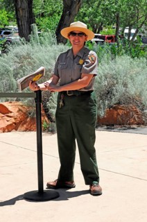 Ranger in Zion National Park, Utah, America, USA, North America