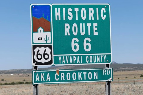 Advertising sign on the historic Route 66, Antares, Kingman, Arizona, USA, North America