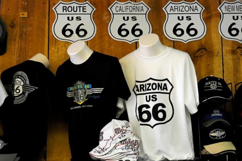 Souvenirs, souvenirs, western town in Seligman on the historic Route 66 in the wild west. Seligman,
