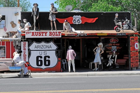 Souvenirs, souvenirs, western town in Seligman on the historic Route 66 in the wild west. Seligman,