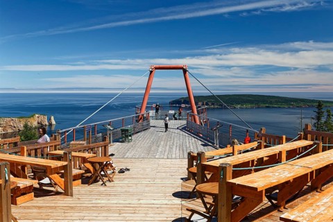 Architecture, observation platform, Perce, Gaspesie, Province of Quebec, Canada, North America