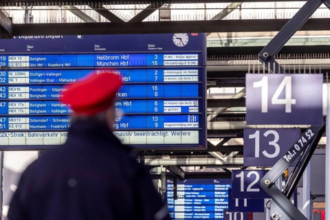 Strike by the train drivers' union GDL. Around 20 per cent of regular trains are running according
