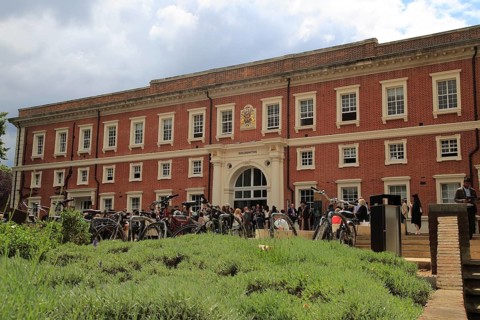 People at graduation ceremony, Goldsmiths college building, University of London, England, UK