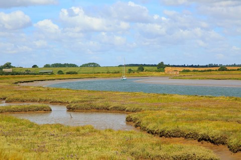 Butley Creek river landscape, Boyton, Suffolk, England, UK