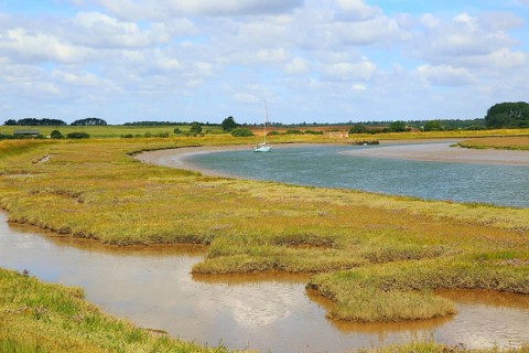 Butley Creek river landscape, Boyton, Suffolk, England, UK