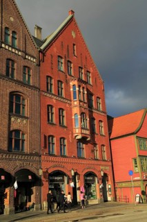 Historic Hanseatic League buildings Bryggen area, Bergen, Norway UNESCO World Cultural Heritage