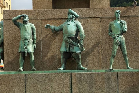 Detail of Sjomannsmonumentet, Seaman's Monument, by Dyre Vaa 1950, Torgallmenningen, Bergen,