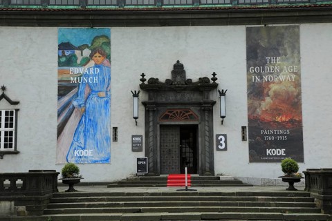 Kode 3 art gallery museum exterior, Bergen, Norway with Edvard Munch and the Golden Age exhibition