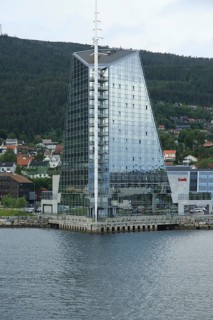 Modern architecture sixteen storey Rica Seilet Hotel, Molde, Romsdal county, Norway built 2002