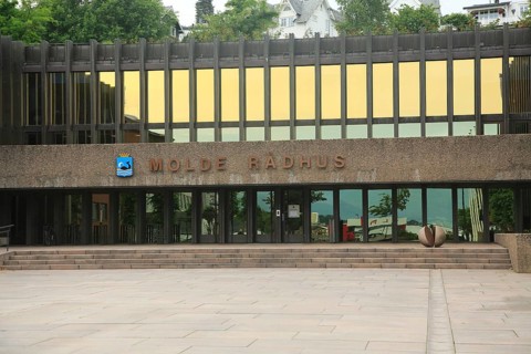 Town hall 'Radhus' building in town centre of Molde, Romsdal county, Norway, Europe