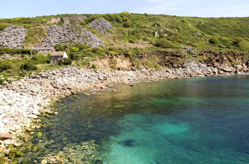 Coastal scenery at Lamorna Cove, Cornwall, England, UK