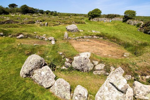Carn Euny prehistoric village, Cornwall, England, UK