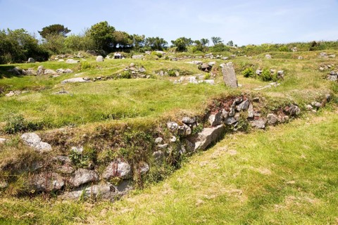 Carn Euny prehistoric village, Cornwall, England, UK