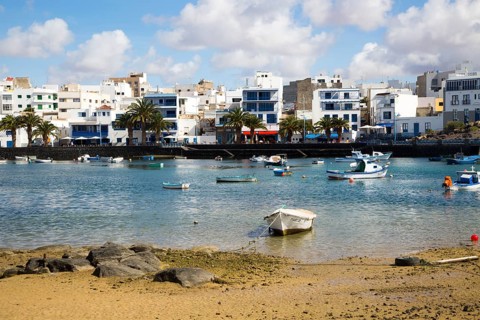 Boats in the harbour Charco de San Ginés, Arrecife, Lanzarote, Canary Islands, Spain, Europe