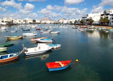 Boats in the harbour Charco de San Ginés, Arrecife, Lanzarote, Canary Islands, Spain, Europe