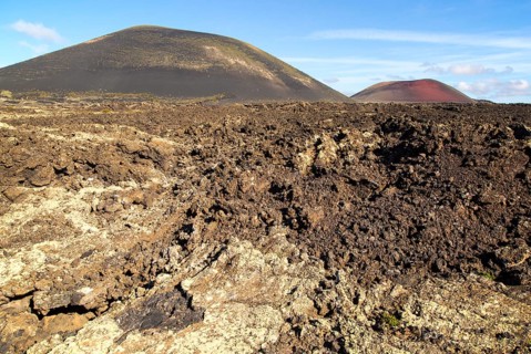 Malpais badlands volcanic landscape Montana Negra and Caldera Colorada, Parque Natural Los