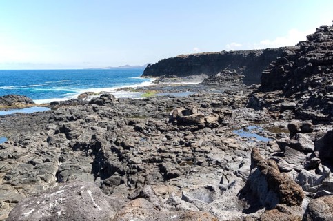Atlantic coast in south west corner, Los Charcones, Caleta Negra bay, near Playa Blanca, Lanzarote,