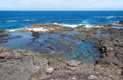 Atlantic coast in south west corner, Los Charcones, Caleta Negra bay, near Playa Blanca, Lanzarote,