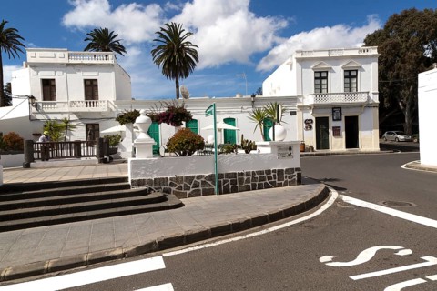 Historic whitewashed buildings in Haria, Lanzarote, Canary Islands, Spain, Europe