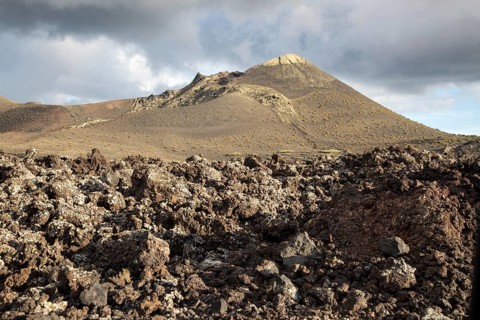 Volcanic landscape Parque Nacional de Timanfaya, national park, Lanzarote, Canary Islands, Spain,
