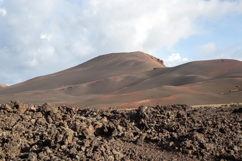 Volcanic landscape Parque Nacional de Timanfaya, national park, Lanzarote, Canary Islands, Spain,