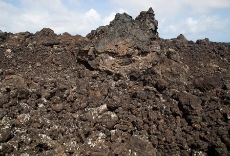 Lava field rocks close up at Timanfaya Volcano Interpretation and Visitors' Centre, Lanzarote,